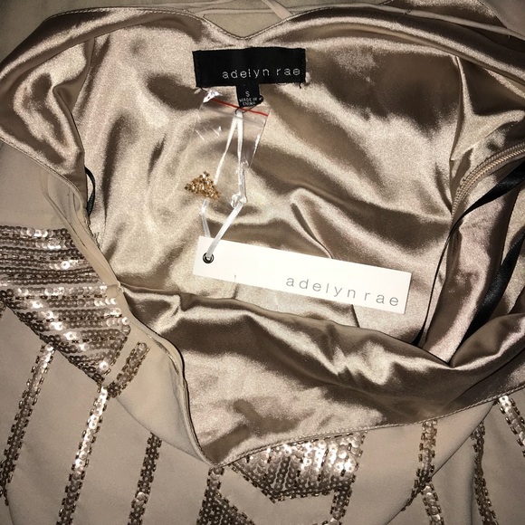 Champagne and Gold sequined Adelyn Rae Dress - Picture 3 of 3